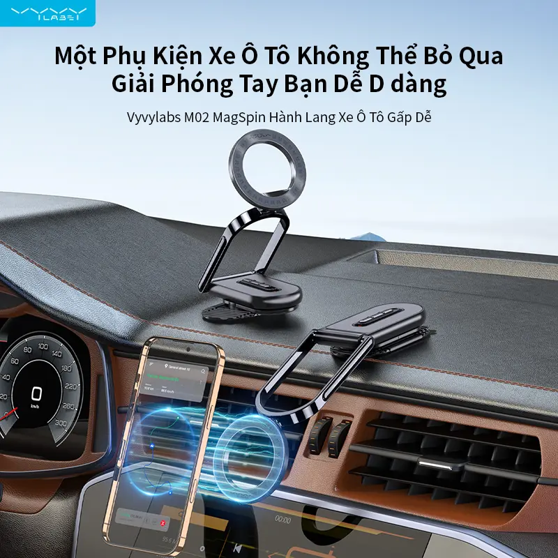 Giá Đỡ Điện Thoại Từ Tính, Vyvylabs, Thiết Kế Mới Nhất M02, Giá Đỡ Từ Tính Gấp Gọn Trên Ô Tô, Có Thể Xoay 360 °, Giá Đỡ Điện Thoại Di Động Dash, Dễ Dàng Lắp Đặt Cho Tất Cả Điện Thoại Thông Minh Và Máy Tính Bảng 1