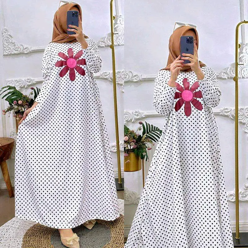 fesya  gamis 60k dapat 3 Katun Bunga 2