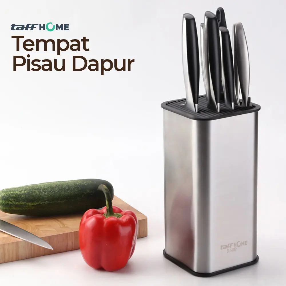 TaffHOME Tempat Pisau Dapur Stand Tool Knife Holder - DJ-012 Kitchenware Stainless