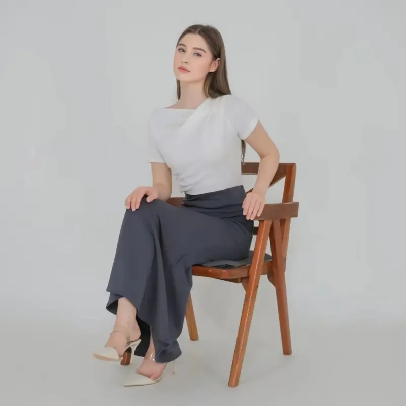 Rok Skirt Lunar Mermaid Duyung Wanita Kekinian Maxi Midi Bahan Scuba Elastis Melar Viral 2025 4