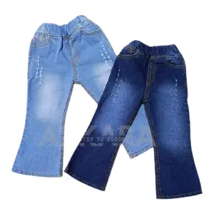 Celana Jeans Anak Perempuan Cutbray Kulot Pinggang Karet Fashion Denim Kids