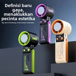 Kipas Angin Genggam USB Mini Lipat Turbo Cooling Ice Sense – Superkonduktor Pendingin, 199 Level Kecepatan, Baterai 1800mAh, Angin Kencang