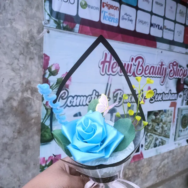 buket mini murah buket pita satin satu tangkai 2