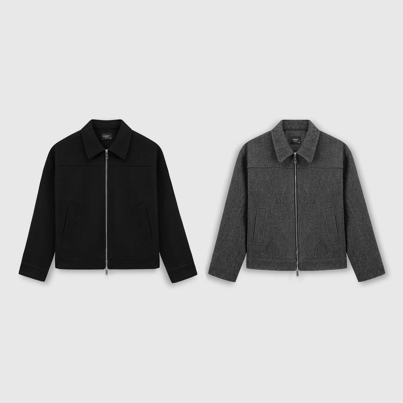 Áo khoác ROWAY chất liệu dạ ép dày dặn đứng form | Dạ ép double zip