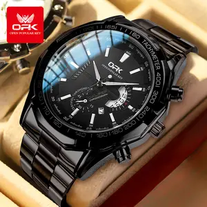 OPK Jam Tangan Pria Original Anti Air Cowok Pilihan Hadiah Terbaik, Bertekstur Mewah Analog Kuarsa Man Watch COD 8108