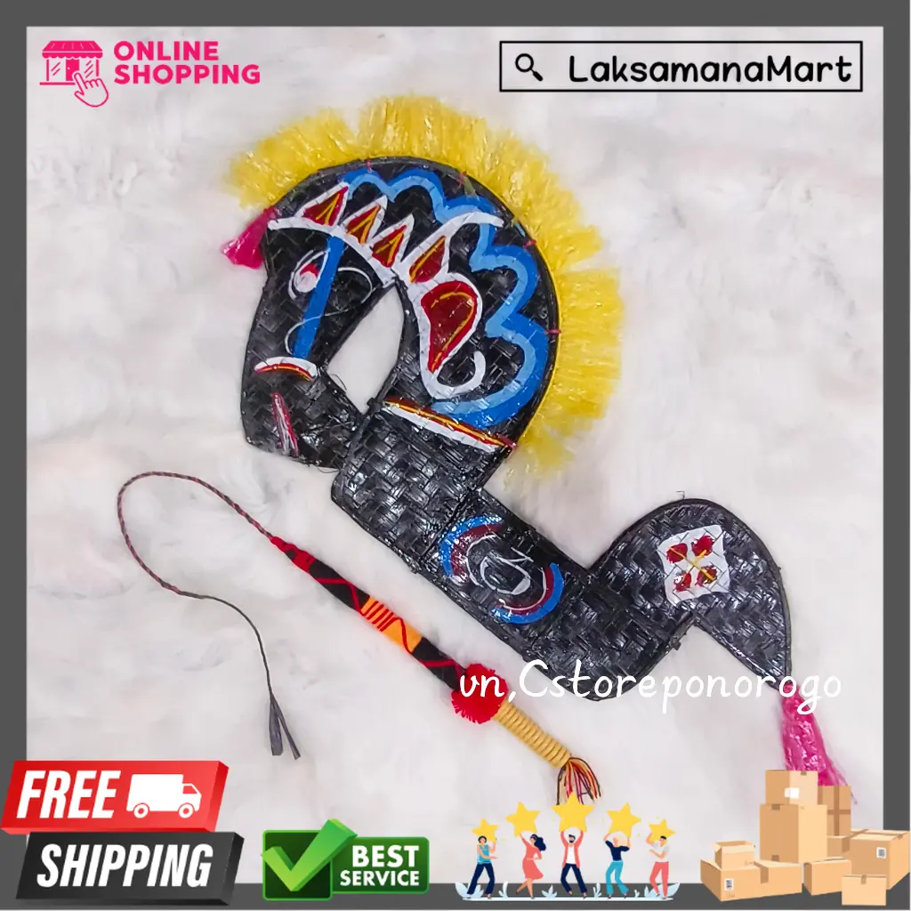 [LSM] JARANAN ANAK + PECUT PAKET MURAH / kuda lumping / kuda lumping anak / kuda pegon / barongan / devil / pecut / cambuk / reog Bambu