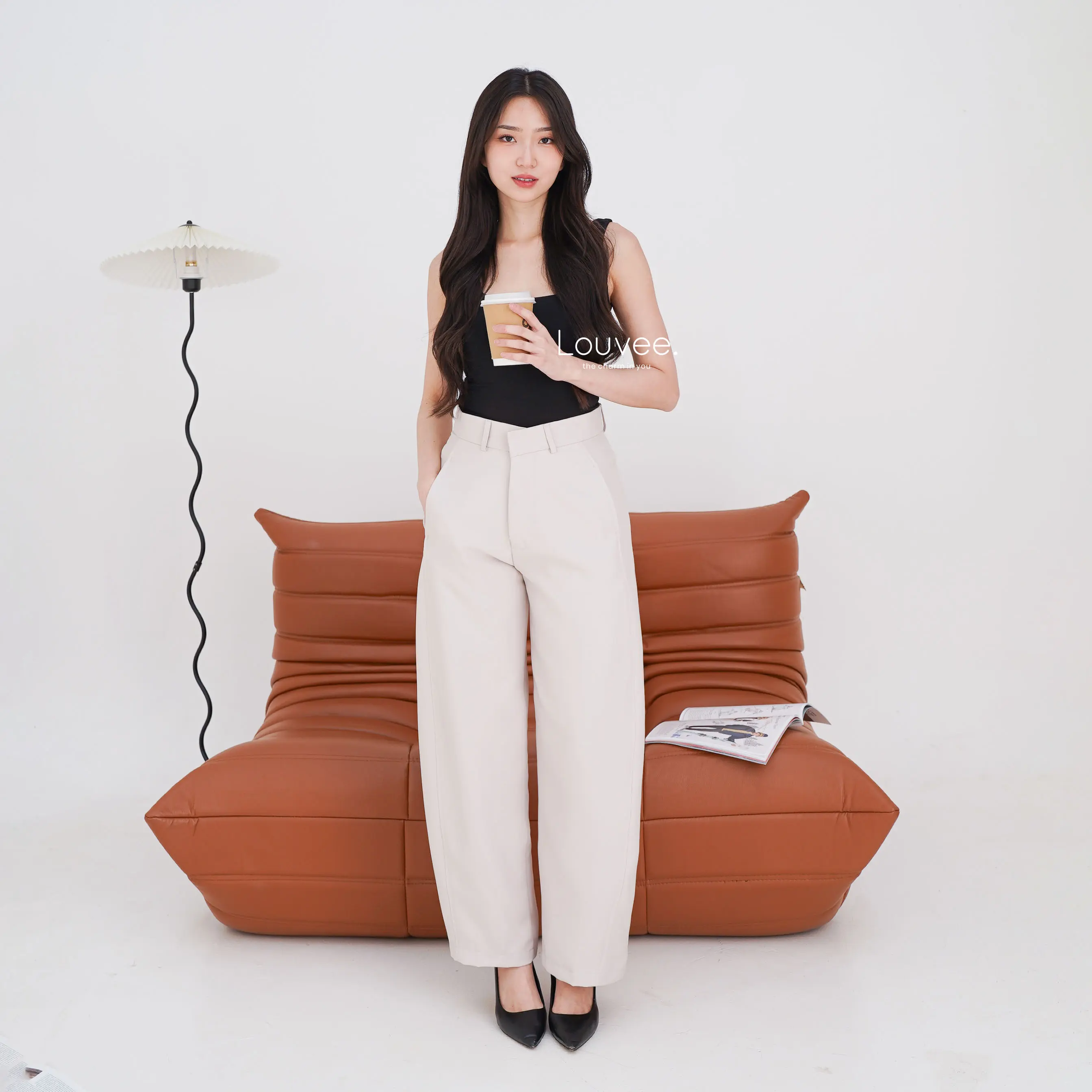 Louvee - Barrel Pants - Celana Highwaist Wanita Baggy Fit Panjang
