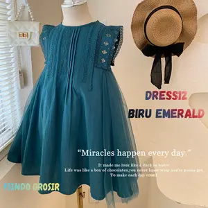 NEW Dress Korean Style Import Anak Perempuan Cantik/ Midi Dress Anak Cewe/Dress Anak Brokat Tile/Dress 12 LYME