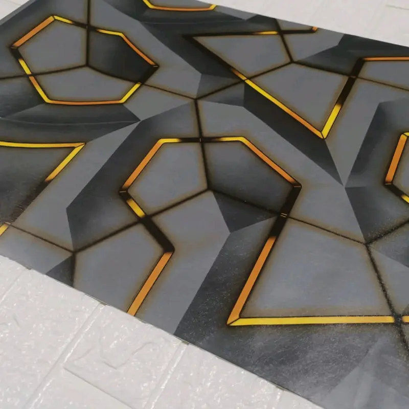 Wallpaper Sticker Dinding Motif Geometrik Arizonal Putih Dof List Gold Bahan Kertas PVC Full Lem Perekat Natural Minimalis Premium COD 5
