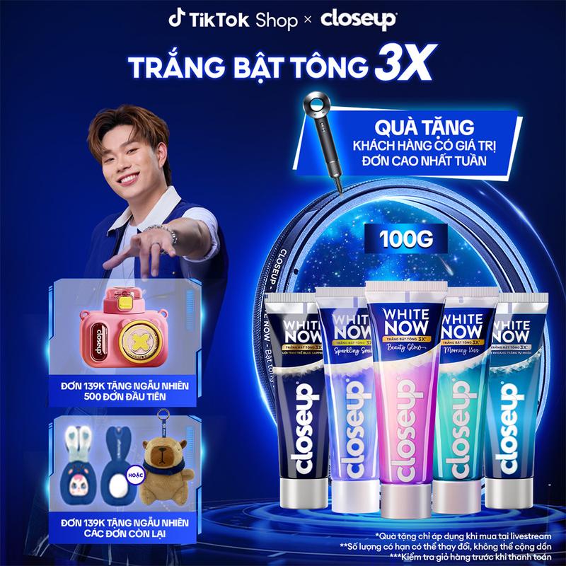 Kem đánh răng Closeup White Now - Trắng Bật Tông 3X từ Công nghệ Ánh Sáng Xanh - Tinh Thể Blue Sapphire 100g [2]