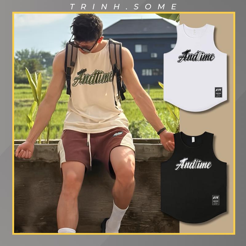 Áo Ba Lỗ Thể Thao Nam Nữ, Tanktop Cổ Tròn Sát Nách In Chữ ANDTIME Thoáng Khí, Nhanh Khô Phù Hợp Bóng Đá, Bóng Rổ, Thể Hình, Tập Gym Cho Mùa Hè Năng Động. Mã: BL