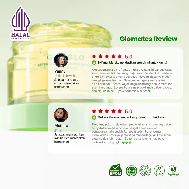 [GROGLO] Moisturizer Pelembab gel skincare Korea mencerahkan menghidrasi melembabkan glowing mencegah timbulnya jerawat mengontrol minyak serta memperbaiki skin barrier 6