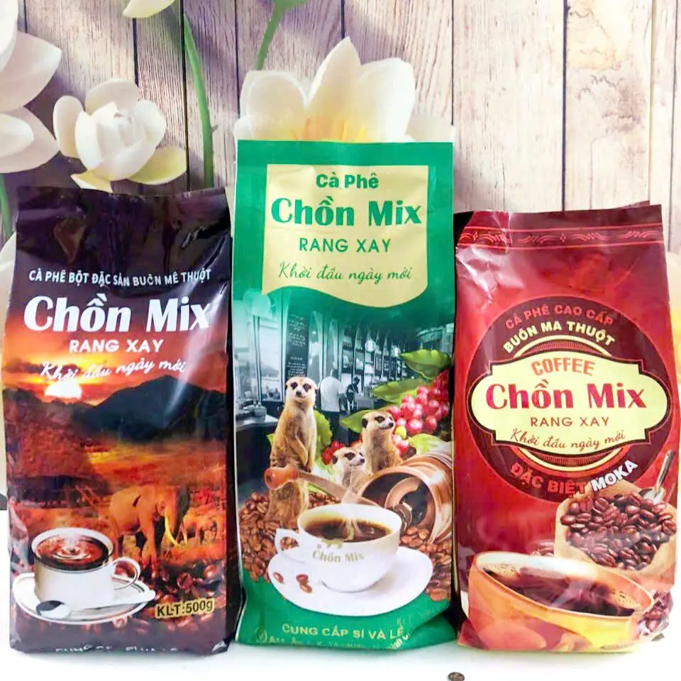 Combo 1,5kg ( 3 loại) Cà phê thơm đậm sánh béo mix xanh ,moka nâu, đặc sản