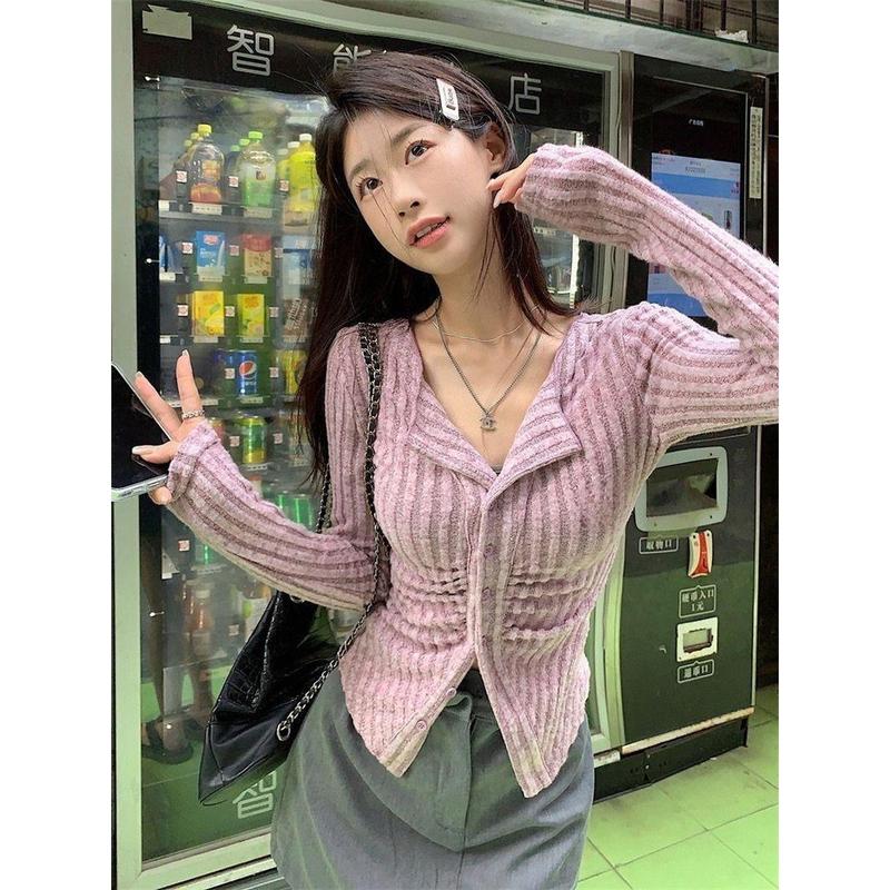 [ JOYFIT ] - ATASAN WANITA KOREA STYLE SERUT LONG SLEEVE KEMEJA BASIC STRETCH RAJUT 3
