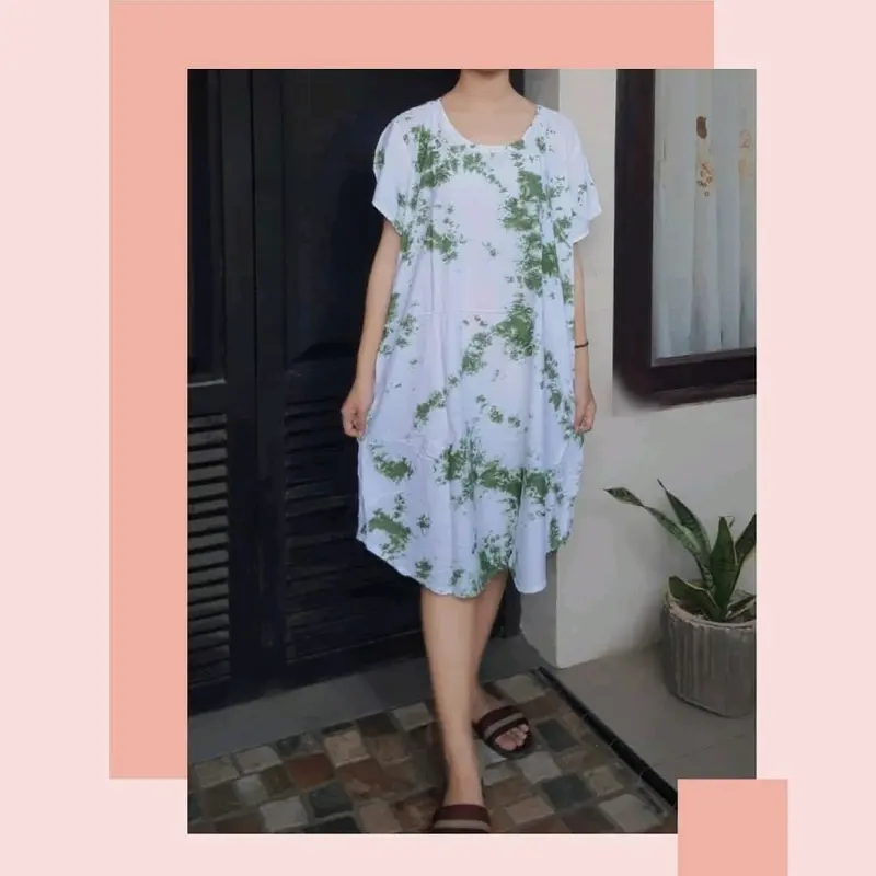 Daster Rayon Bali Adem Motif Shibori Dress 4