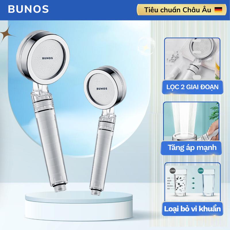  Vòi Sen Lọc Nước 2 Giai Đoạn BUNOS Tăng Áp Tắm Sạch Sâu Cảm Giác Spa Tại Nhà -  Bảo Hành Chính Hãng 2 Năm. 