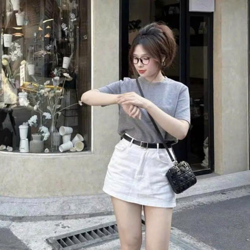 Quần Jeans Bò Giả Váy Dáng Chữ A 29feb.closet Ngắn Lưng Cao Tôn Dáng Thời Trang Hàn Quốc - Q73 Nữ Women Màu Trắng Đen