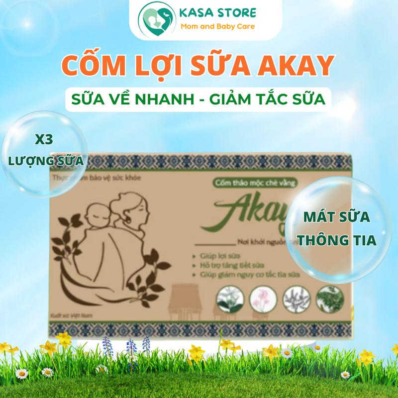 Cốm lợi sữa thảo mộc Akay cho Mẹ Sau Sinh hỗ trợ tăng cường chất lượng và số lượng sữa - 1 Hộp 20 gói
