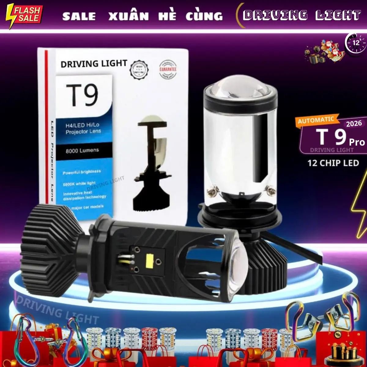 (GIÁ LẺ 1 BÓNG) Bóng Đèn Pha Bi Cầu Mini T9 PRO - Cắt Sáng Chống Chói Nét H4 Lắp Đặt Như Zin Cho Ô tô - Xe Máy,led,dochoixemay,vn,TITAN DRiViNG LiGHT (Tặng Móc Titan Khóa Cài + Hậu Audi VIP) - Visson Phụ Tùng den phasieusangMess