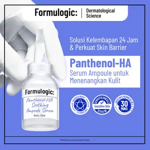 Formulogic: Panthenol-HA Soothing Ampoule Serum & Formulogic: B3-BHA Refining Ampoule Serum 20 ML | Menenangkan Kulit Kemerahan & Dehidrasi | Serum BHA Pembersih Pori & Kontrol Minyak untuk Kulit Berjerawat