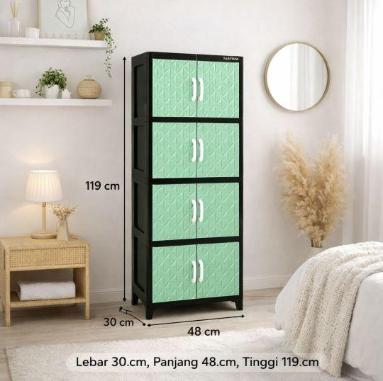 Tabitha Lemari Small Maestro Susun 4 Lemari Pakaian Susun Lemari Plastik Lemari Penyimpanan Serbaguna