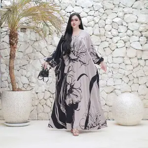 GROSIR GAMIS KAFTAN LEEA MAXY DRESS SUPER JUMBO BUSUI FRIENDLY LENGAN PANJANG LD 170