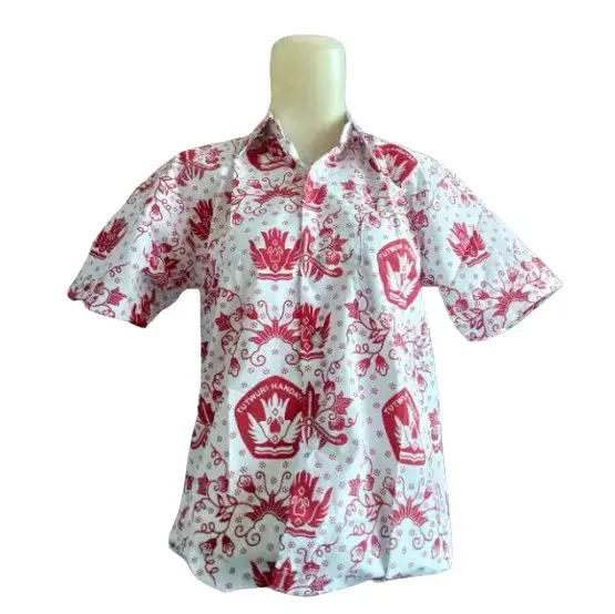 Baju Batik seragam sekolah SD lengan pendek size 7-17/Atasan seragam sekolah 0