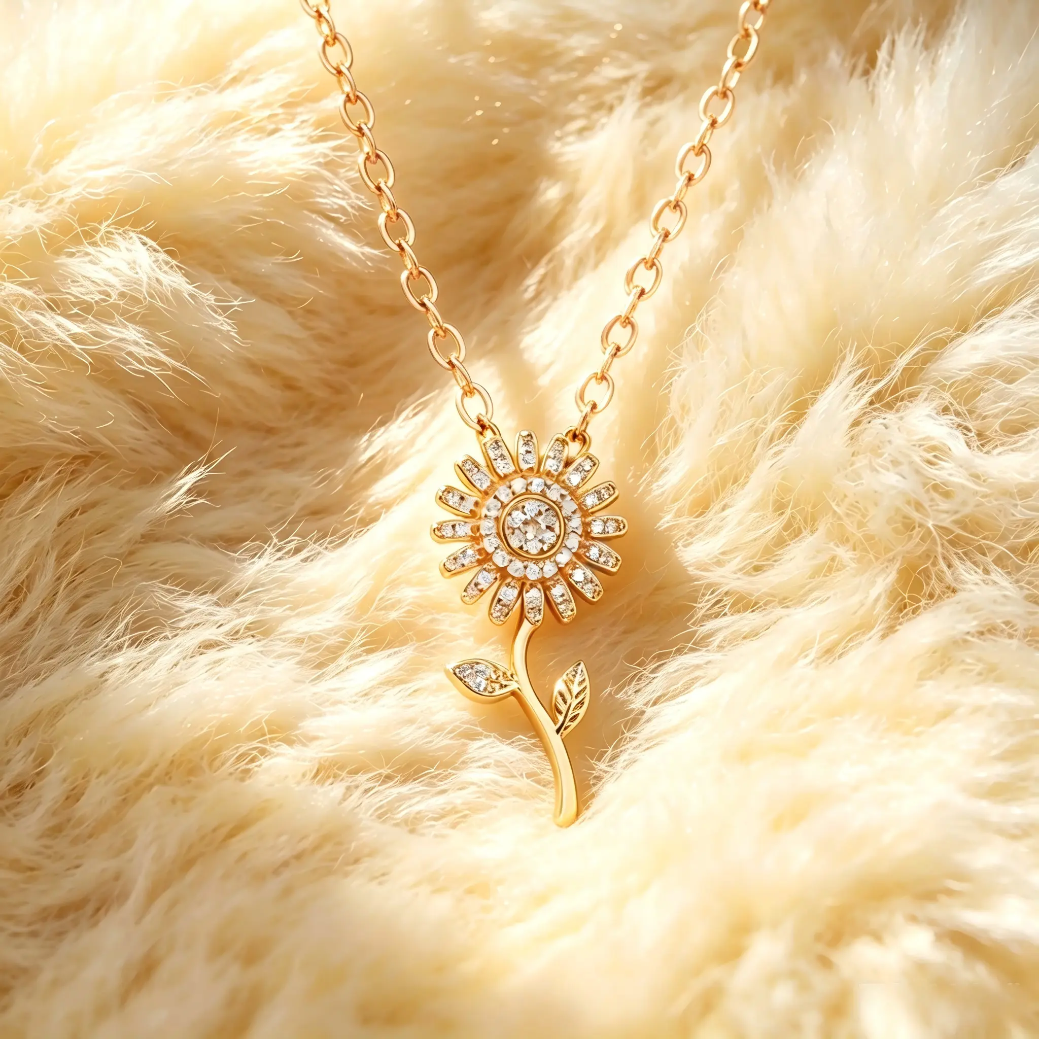 【Envío desde México】Collar de Mujer Dije Girasol Giratorio 360° con Circonitas Brillantes,Cadena ajustable de aleación de zinc,Regalo de Cumpleaños San Valentín para Mamá Novia Amiga