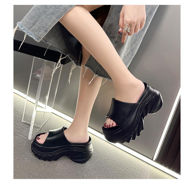 Dép nữ độn đế cao 9cm, dép lê nữ quai ngang nâng chiều cao 9 phân, chất EVA xịn không mùi, không lún, BTDEP 5