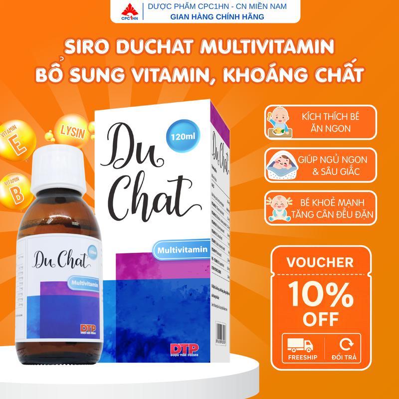 Siro Uống Duchat - Bổ sung Vitamin & Khoáng chất - Hỗ trợ ăn ngon, ngủ sâu giấc, chắc xương, khoẻ mạnh - 120ml