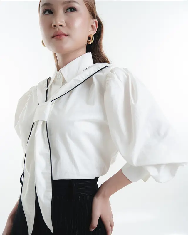 ELSE | Daissy Shirt | Kemeja Wanita Dasi Atasan Casual dan Formal 100% Infinit Cotton kemeja  viral 3