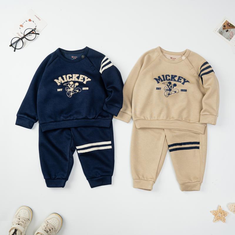 UNBEE QA274 Bộ Dài Tay Thể Thao Sọc Kẻ Chất Liệu Nỉ 2 Da Unbee Việt Nam Cho Bé 6M-3Y