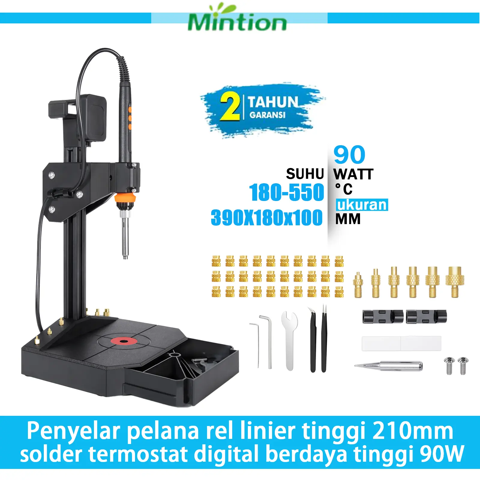 Mintion Kit Press Insert Panas Profesional untuk Pencetakan 3D 90W 180-550°C dengan Garansi 2 Tahun