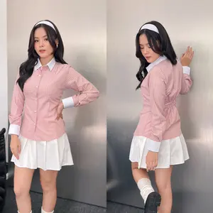 Missie - Erica Kemeja Blouse Wanita Slim fit long  sleeve karet belakang