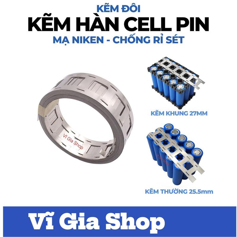 Kẽm Đôi Hàn Pin 18650 Bản 25.5mm Dày 0.15mm Mạ Niken Chống Rỉ - Loại Không…