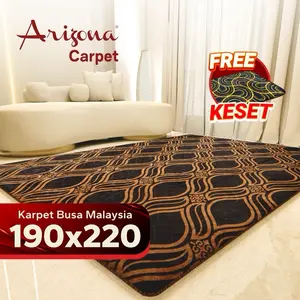[Arizona Carpet] 190x220cm Cosmo Love Karpet Busa Malaysia Motif Minimalis untuk Ruang Keluarga