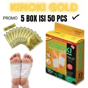 [5BOX ISI 50] Kinoki Gold Detox Foot - Untuk Kaki dan Tangan - Hand