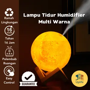 Lampu Tidur Humidifier Diffuser Aroma Terapi 3D Moon Night Light Mini Bayi Anak