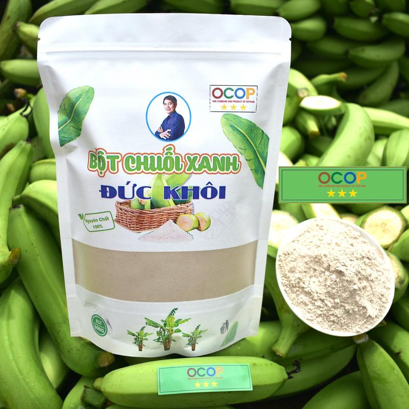Bột chuối xanh Đức Khôi 500g - Thực phẩm sạch, tinh bột kháng cao, tốt cho đại tràng, táo bón, tiểu đường