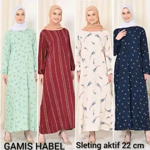 gamis bahan rayon premium Muslim Motif