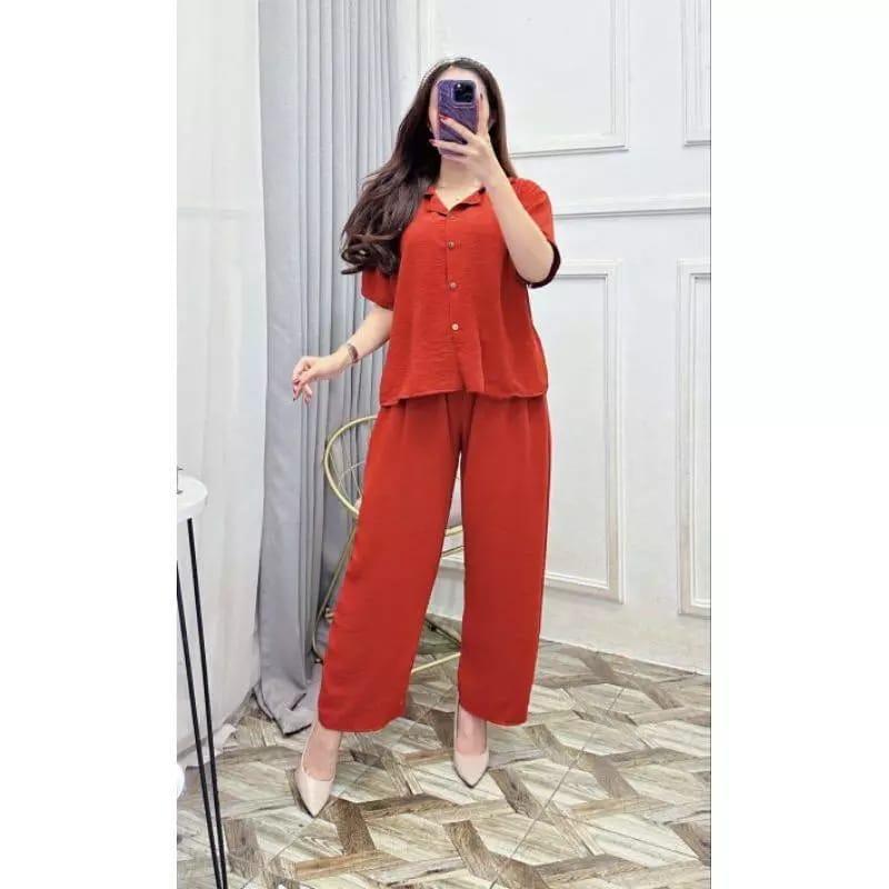 BAJU SETELAN CRINGKEL AIRFLOW WANITA LD110 I CEKH I BAJU TIDUR SANTAI WANITA BUSUI ONESET Piyama 6