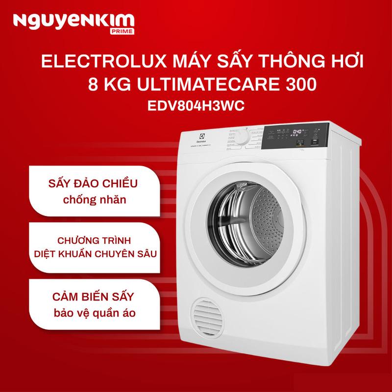 Máy sấy quần áo thông hơi Electrolux 8 kg EDV804H3WC