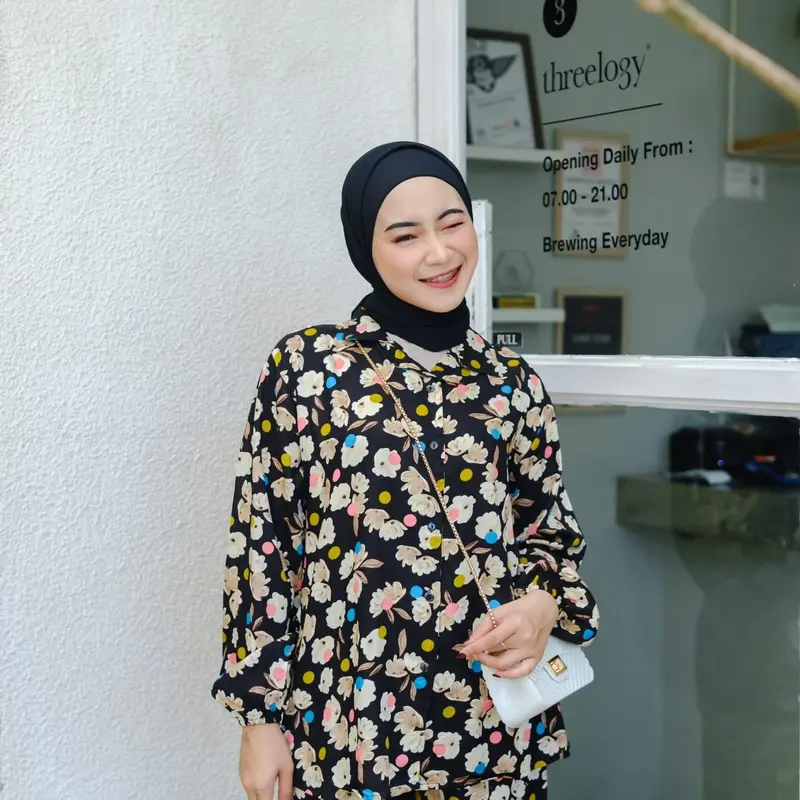 Setelan Lengan Panjang Set Kemeja Celana Celana One Set Wanita 1