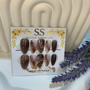 Sultan Syndicate Press On Nails Mahogani Bloomfly - Kuku Palsu Elegan dengan Desain Bloomfly untuk Tampilan Cantik