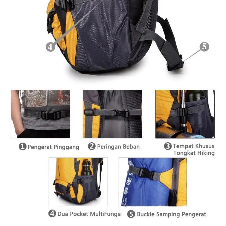 Techdoo Tas Ransel Gunung Olahraga Hiking Climbing Traveling 45L TRG02 6