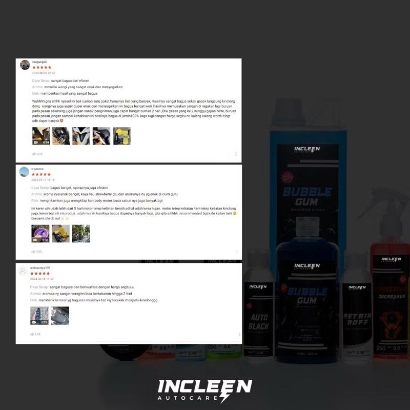 PAKET CUCI LENGKAP PENGKILAP PEMBERSIH PERAWATAN KENDARAAN 6 BOTOL by INCLEEN Autocare 4