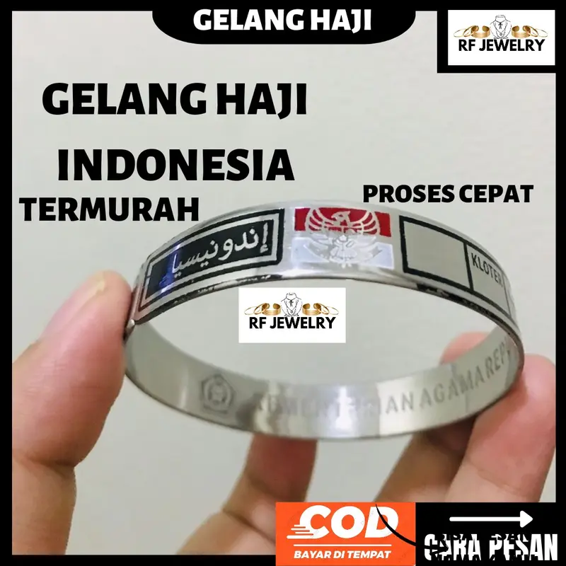 Gelang haji Custom nama Gelang Umroh bahan stenles Stainless Bracelets 0