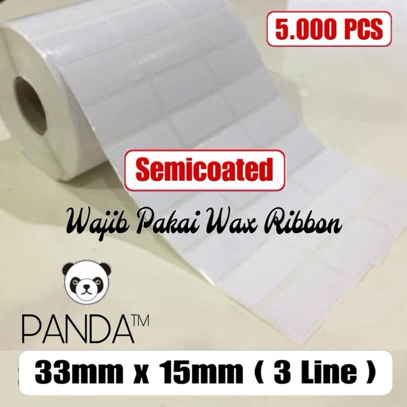 Label Sticker Barcode 33x15mm Semicoated(3 Lines isi 5000 pcs) Core 1"
