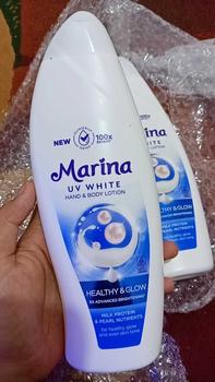 Product Review of Marina Hand Body Lotion UV White - Healthy & Glow [460 ml / 2 pcs] Exp : 09.2027 - Mencerahkan Kulit from d**💖 1