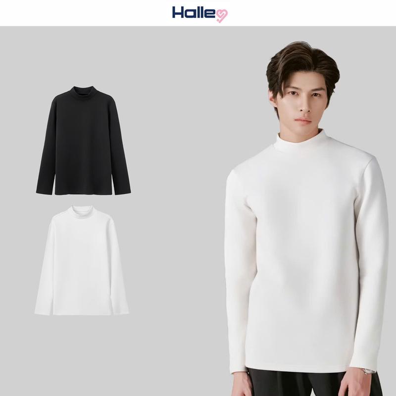 Áo Giữ Nhiệt Nam Cổ Cao Vải Umi Cao Cấp Ấm Áp Thu Đông Thun Menswear Dài Tay Halley N41